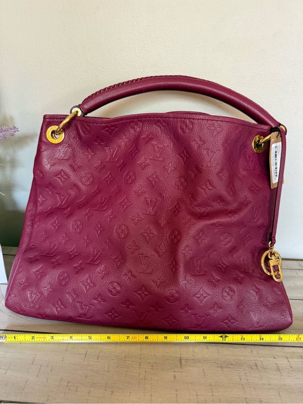 Louis Vuitton Monogram Empreinte Artsy MM Leather Shoulder Bag Raspberry - Picture 4 of 11